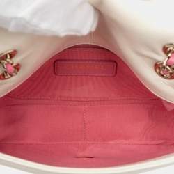 مملوكة مسبقًا Chanel White Small Lambskin Entwined Chain Flap