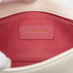 مملوكة مسبقًا Chanel White Small Lambskin Entwined Chain Flap