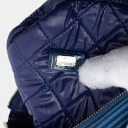 Pre Owned Chanel Blue Medium Quilted Caviar Boy O Case Clutch