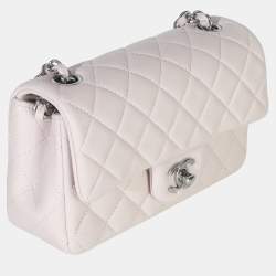 Pre Owned Chanel Rectangle Mini Flap Clair Quilted Lambskin Bag