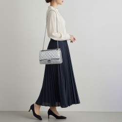 Pre Owned Chanel Reissue 2.55 226 Grey Quilted Aged Leather Flap Bag