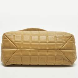 Pre Owned Chanel Tan Chocolate Bar Leather Frame Bag