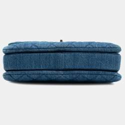 Pre Owned Chanel Blue Medium Denim Trendy CC Top Handle Bag