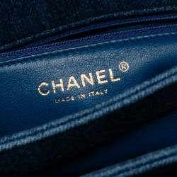 Pre Owned Chanel Blue Medium Denim Trendy CC Top Handle Bag