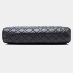 Pre Owned Chanel Black Quilted Lambskin Timeless Kisslock Clutch