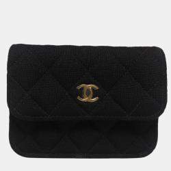 مملوكة مسبقًا Chanel 23C Black Jersey Mini Crossbody