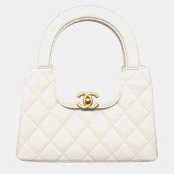 مملوكة مسبقًا حقيبة شانيل كيلي جلد عجل أبيض