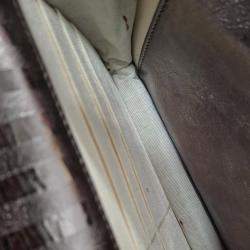 Pre Owned حقيبة شانيل فضية جلد العجل على سلسلة رباط