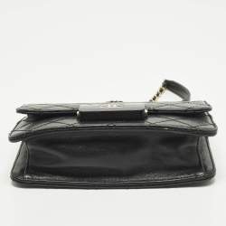 Pre Owned Chanel Beauty Lock Small Black Quilted Leather Flap Bag