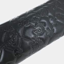 Pre Owned Chanel Lucky Symbol Black Lambskin Leather Shoulder Bag