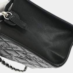 Pre Owned Chanel Lucky Symbol Black Lambskin Leather Shoulder Bag