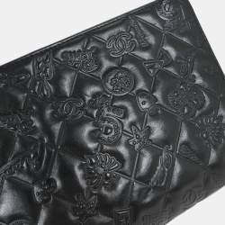 Pre Owned Chanel Lucky Symbol Black Lambskin Leather Shoulder Bag