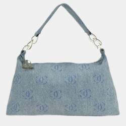 Pre Owned Chanel Blue Denim Handbag