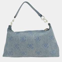 Pre Owned Chanel Blue Denim Handbag