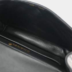 Pre Owned Chanel Double Sided Flap Black Lambskin Leather Shoulder Bag