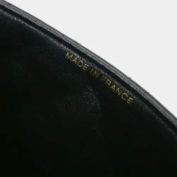 Pre Owned Chanel Double Sided Flap Black Lambskin Leather Shoulder Bag