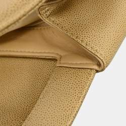 Pre Owned Chanel Beige Calfskin Leather Shoulder Bag