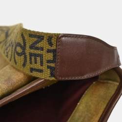 Pre Owned حقيبة شانيل كانفاس كاكي جرافيتي على الأرصفة كتف