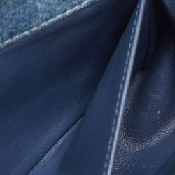 Pre Owned Chanel Boy Blue Small Quilted Denim Flap Bag