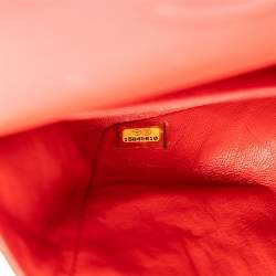 Pre Owned حقيبة شانيل جلد خراف كلاسيكية مزدوجة بغطاء أحمر متوسطة