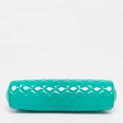 Pre Owned Chanel Timeless Green Quilted Patent Leather Clutch