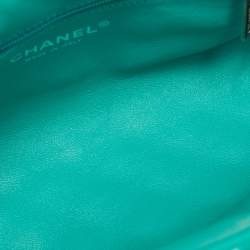 Pre Owned Chanel Timeless Green Quilted Patent Leather Clutch