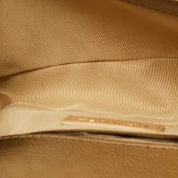 Pre Owned Chanel Boy Medium Metallic Quilted Leather Flap Bag