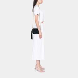 Pre Owned Chanel Black Mini CC Quilted Lambskin Tassel Camera Bag