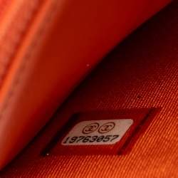 Pre Owned Chanel Orange Paris Dallas CC Quilted Patent Goatskin Wallet on Chain