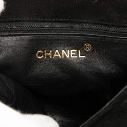 Pre Owned Chanel Black CC Suede Tassel Crossbody