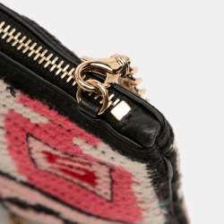 مملوكة مسبقًا Chanel Black Wool Needlepoint Precious Symbols Pochette