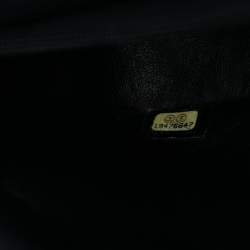 Pre Owned حقيبة شانيل سوداء شعار CC مبطن جلد حمل مع سلسلة مزخرفة