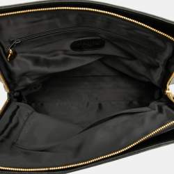 Pre Owned Chanel Black Caviar Logo Chain Tote