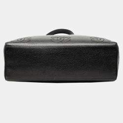 Pre Owned حقيبة شانيل كتف سي سي ثلاثية جلد كافيار أسود