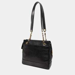 Pre Owned حقيبة شانيل كتف سي سي ثلاثية جلد كافيار أسود