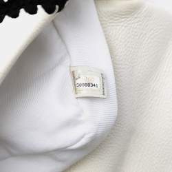 Pre Owned Chanel Black White Medium Crochet Calfskin 19 Flap