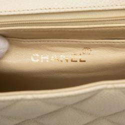 Pre Owned Chanel Brown XL CC Quilted Caviar Square Single Flap