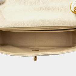 Pre Owned Chanel Brown XL CC Quilted Caviar Square Single Flap