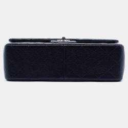 مملوكة مسبقًا حقيبة شانيل بغطاء مزدوج كافيار كلاسيكي كبير أزرق