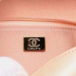 Pre Owned Chanel Pink Quilted Lambskin 19 Wallet on Chain