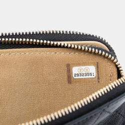 Pre Owned حقيبة شانيل كلاسيك سي سي جلد ماعز أسود مع لؤلؤ أنيق بسحاب مزدوج وسلسلة