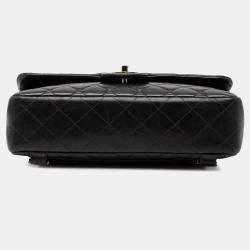 Pre Owned حقيبة ظهر شانيل متوسطة سوداء جلد الخروف مبطنة