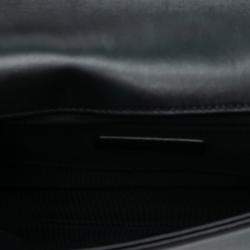 مملوكة مسبقًا Chanel Black Green Old Medium Multicolor Quilted Lambskin Crest Boy Flap