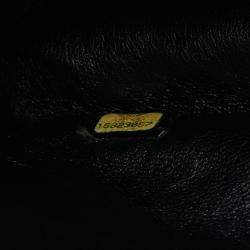 مملوكة مسبقًا Chanel Black Maxi Classic Striped Patent Double Flap