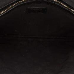 Pre Owned Chanel Black Medium Quilted Caviar Boy O Case Clutch