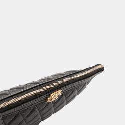 Pre Owned Chanel Black Medium Quilted Caviar Boy O Case Clutch