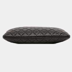 Pre Owned Chanel Black Medium Quilted Caviar Boy O Case Clutch