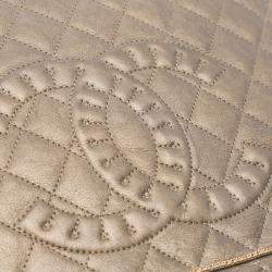 مملوكة مسبقًا حقيبة شانيل فلاب أكورديون كبيرة مبطنة جلد العجل ميتاليك بني اسطنبول