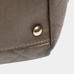 مملوكة مسبقًا حقيبة شانيل فلاب أكورديون كبيرة مبطنة جلد العجل ميتاليك بني اسطنبول