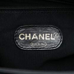 Pre Owned Chanel Black CC Caviar Tortoise Chain Tote